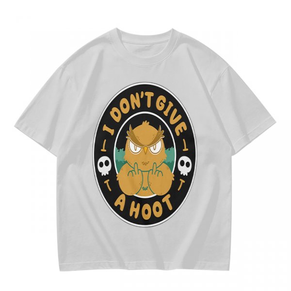 Owl giving middle finger funny graphic olive green t-shirt