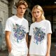 Olive t-shirt with whimsical bento box animal graphic print