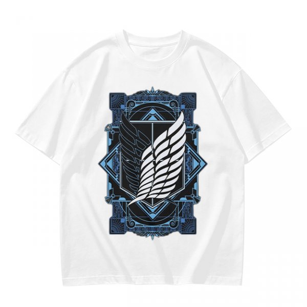 Olive T-Shirt With Attack on Titan Survey Corps Wings Print