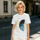 Olive T-Shirt with Crescent Moon London Skyline Flying Figures Print