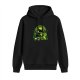 Black Hoodie With Green Witch And Halloween Skull Pumpkin Artwork