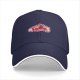 Black baseball cap with cute cat and pink floral graphic