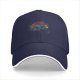 Black baseball cap with retro sunset and dice graphic