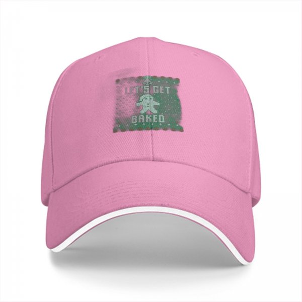 Black Baseball Cap With 'Let's Get Baked' Gingerbread Christmas Print