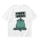 Olive T-Shirt With Free Hugs Monster Graphic Print