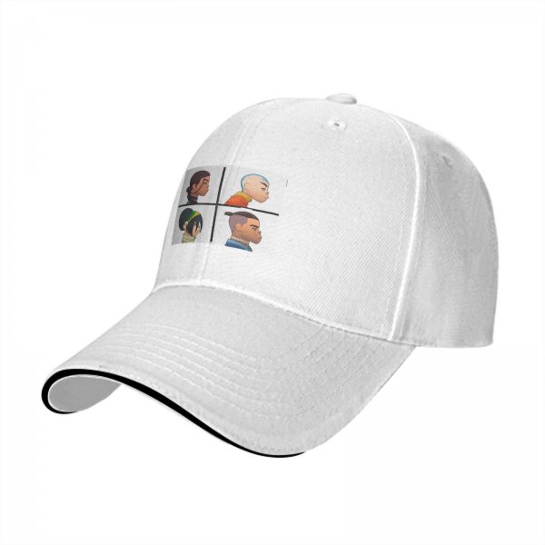 Black baseball cap with Avatar: The Last Airbender character profile prints