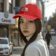 Black Baseball Cap with Friendship Themed Cartoon Print