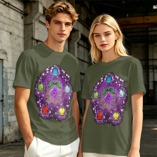 Stardew Valley Junimos and Stardrop Graphic Tee