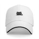 Black Baseball Cap With Grumpy Black Cat Graphic Design