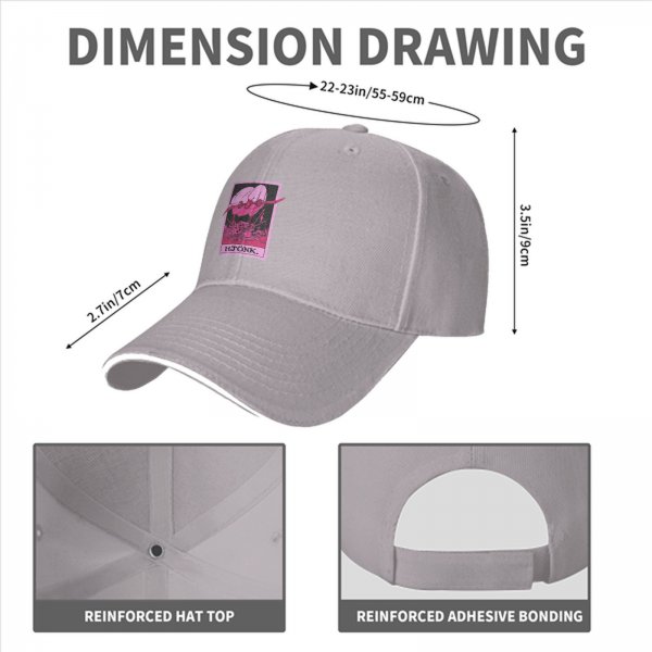 Black Baseball Cap With Pink Hjönk Tarot Style Duck Print