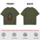 Olive Green T-Shirt With Colorful Mystical Geometric Tree Print