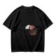 Olive Green T-Shirt With Cute Cartoon Pig Print