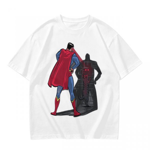 Olive T-shirt with Superman Laser Eyes Art Print