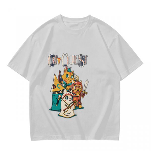 Cat Quest Themed T-Shirt With Fantasy Cat Warrior Characters