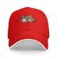 Black baseball cap with a sleepy sloth on low battery icon print