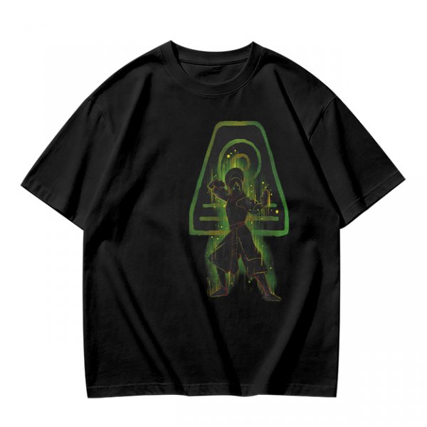 Olive T-shirt with Earth Bender Silhouette Graphic