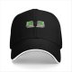 Black Baseball Cap With Retro Pixel Computer Emoji Design