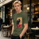 Olive t-shirt with vintage black dragon print design