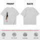 Olive green oversized t-shirt with stylized hand graphic print