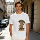 Olive t-shirt with coffee moka pot mouse shop graphic and coffee love quote