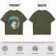 Olive T-shirt with Totoro Neighbor Graphic Print