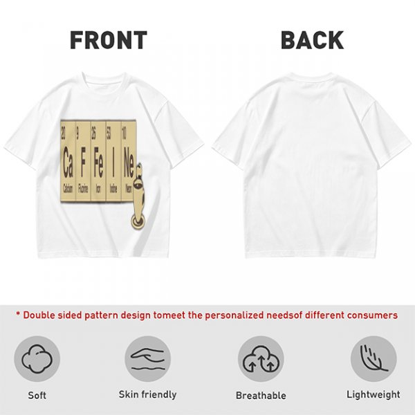 Olive Green T-Shirt With Periodic Table Caffeine Graphic