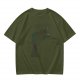 Olive Green Oversized T-Shirt With Abstract Graphic Print