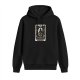 Black hoodie with Urianger tarot card style graphic print