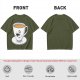 Olive Green T-Shirt With Dapper Cartoon Teacup Graphic