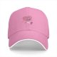 Black baseball cap with sad running pink heart graphic