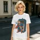 Olive T-shirt with Superman emerging from TARDIS police box graphic