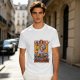Olive green t-shirt with Masters of the Universe graphic print