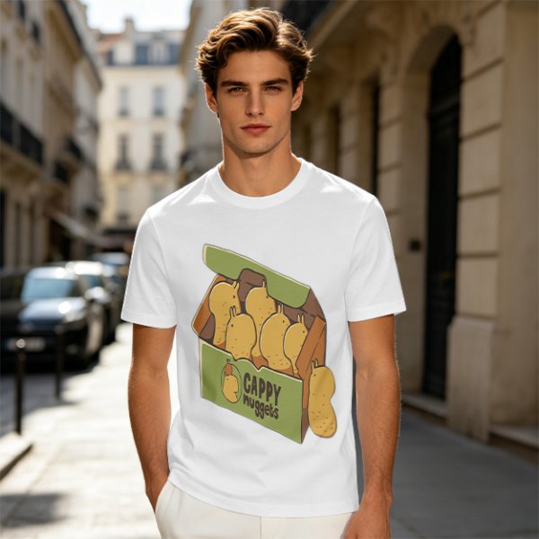 Olive T-Shirt With Cappy Nuggets Cartoon Print