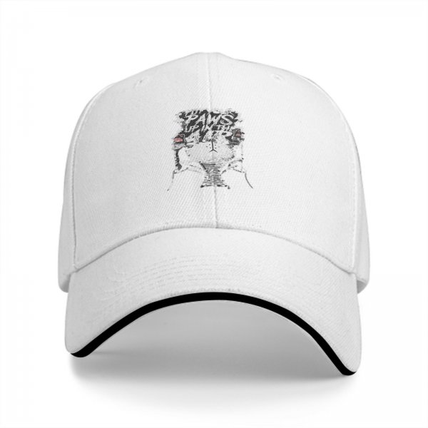 Black baseball cap with cat graphic and 'Put Your Paws Up' text