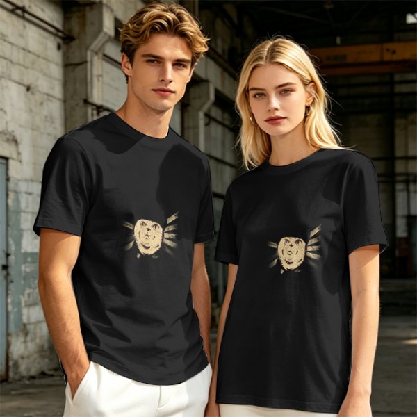 Olive Green T-Shirt With Surprised Face Graphic Print