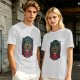 Olive Green T-Shirt With Colorful Mystical Geometric Tree Print
