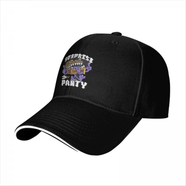 Surprise Party Monster Chest Graphic Black Baseball Cap