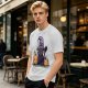 Olive Halloween T-Shirt with Black Cat Witch and Pumpkins