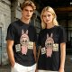 Olive T-shirt with a cute bunny monster holding You Are Great and I Believe In You signs