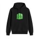 Black hoodie with cute green cube slime graphic