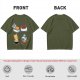 Olive T-shirt with cute cat sushi illustrations