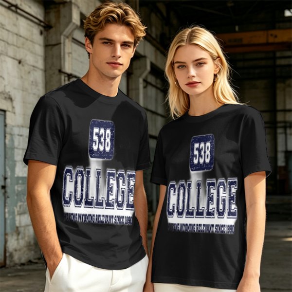 Olive College Graphic T-Shirt with 538 Print Design