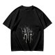Olive T-shirt with Dancing Skeleton Graphic Print