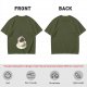 Olive T-Shirt With Hot Cocoa Cup And Marshmallows Graphic Print