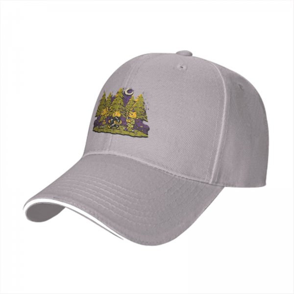 Black Baseball Cap with Halloween Forest Cat Trick-or-Treat Art