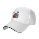 Black Baseball Cap With Robots At Desk Graphic Print