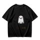 Olive T-shirt with Cute Smiling Ghost Graphic Print