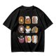 Olive T-Shirt With Cute Breakfast Cat Graphic Print