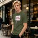 Olive t-shirt with cat holding 'It Probably Can Get Worse' sign