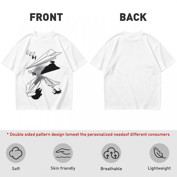 Olive T-Shirt with Paper Airplane Star Wars Inspired Print